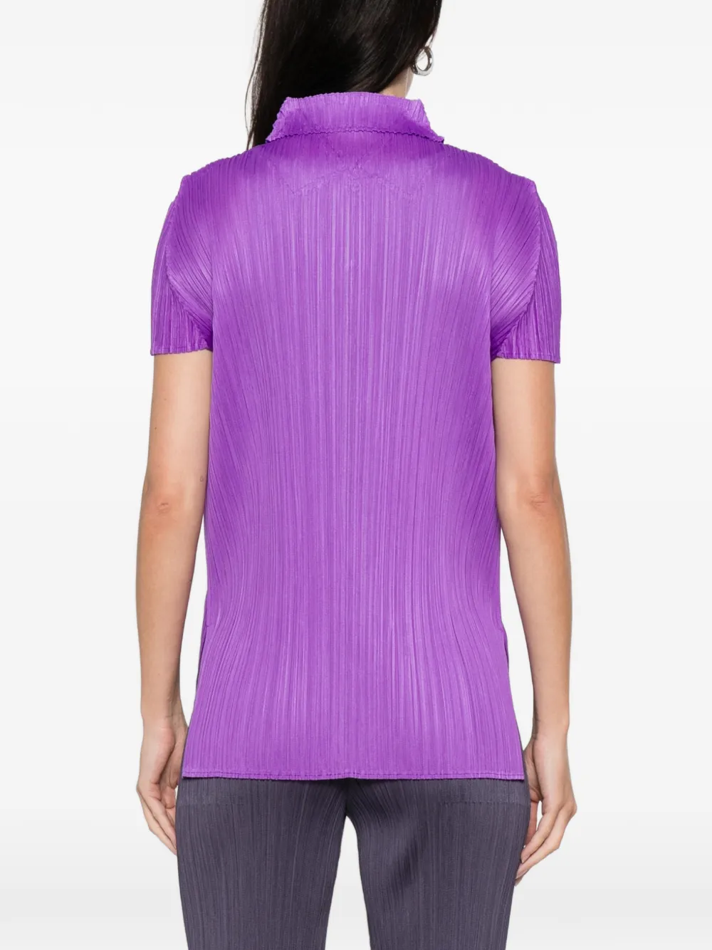 Pleated Collared Polo Shirt