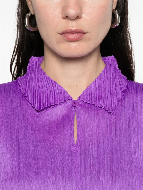 Pleats Please Issey Miyake プリーツ ポロシャツ | パープル 