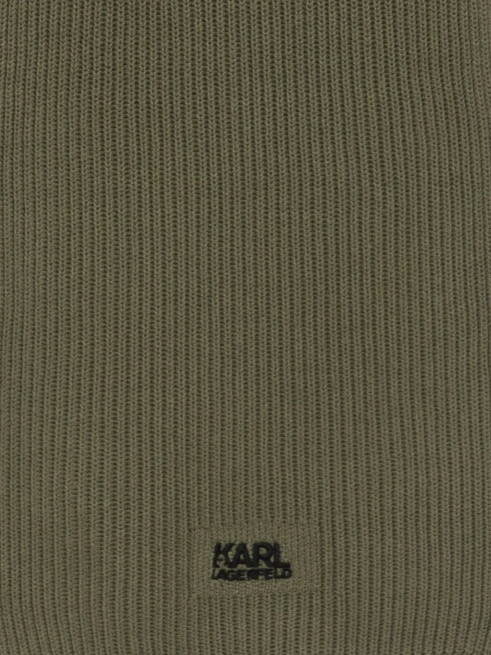 Karl Lagerfeld ribbed logo scarf - Groen