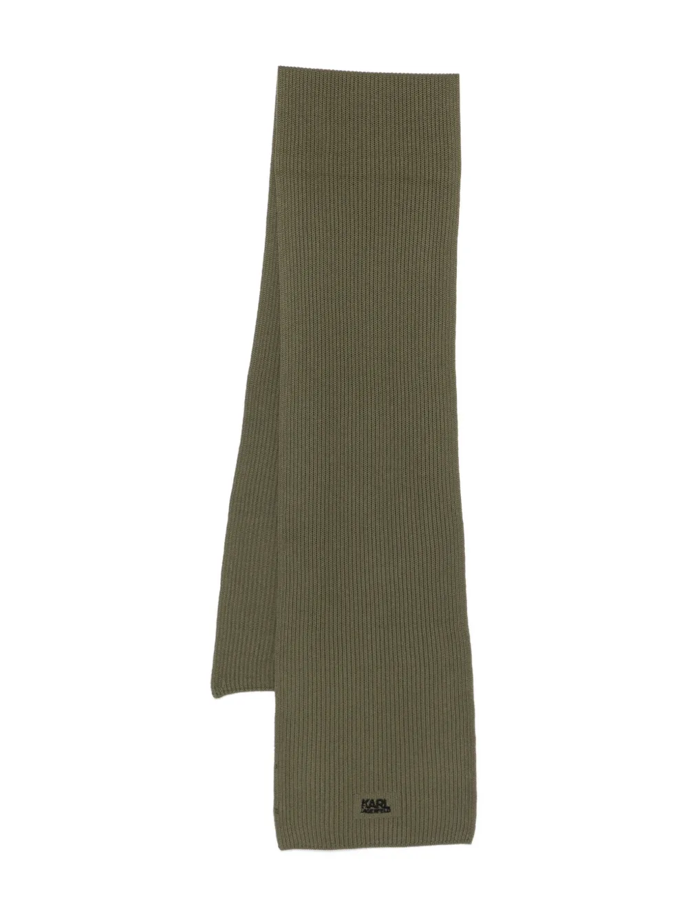 Karl Lagerfeld ribbed logo scarf - Verde