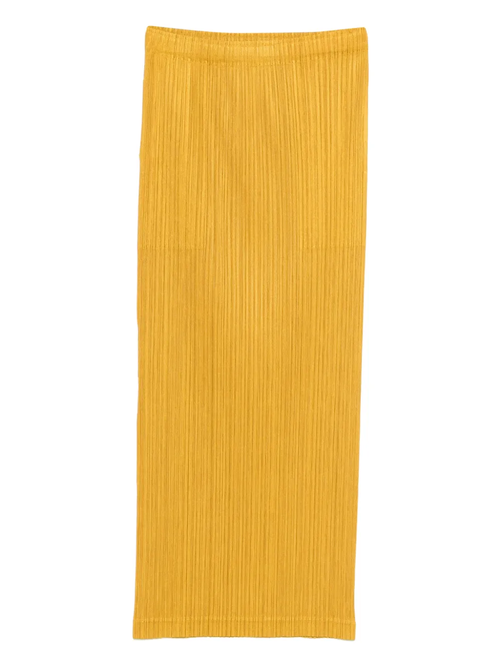 Issey Miyake Pleated Maxi Skirt In Yellow