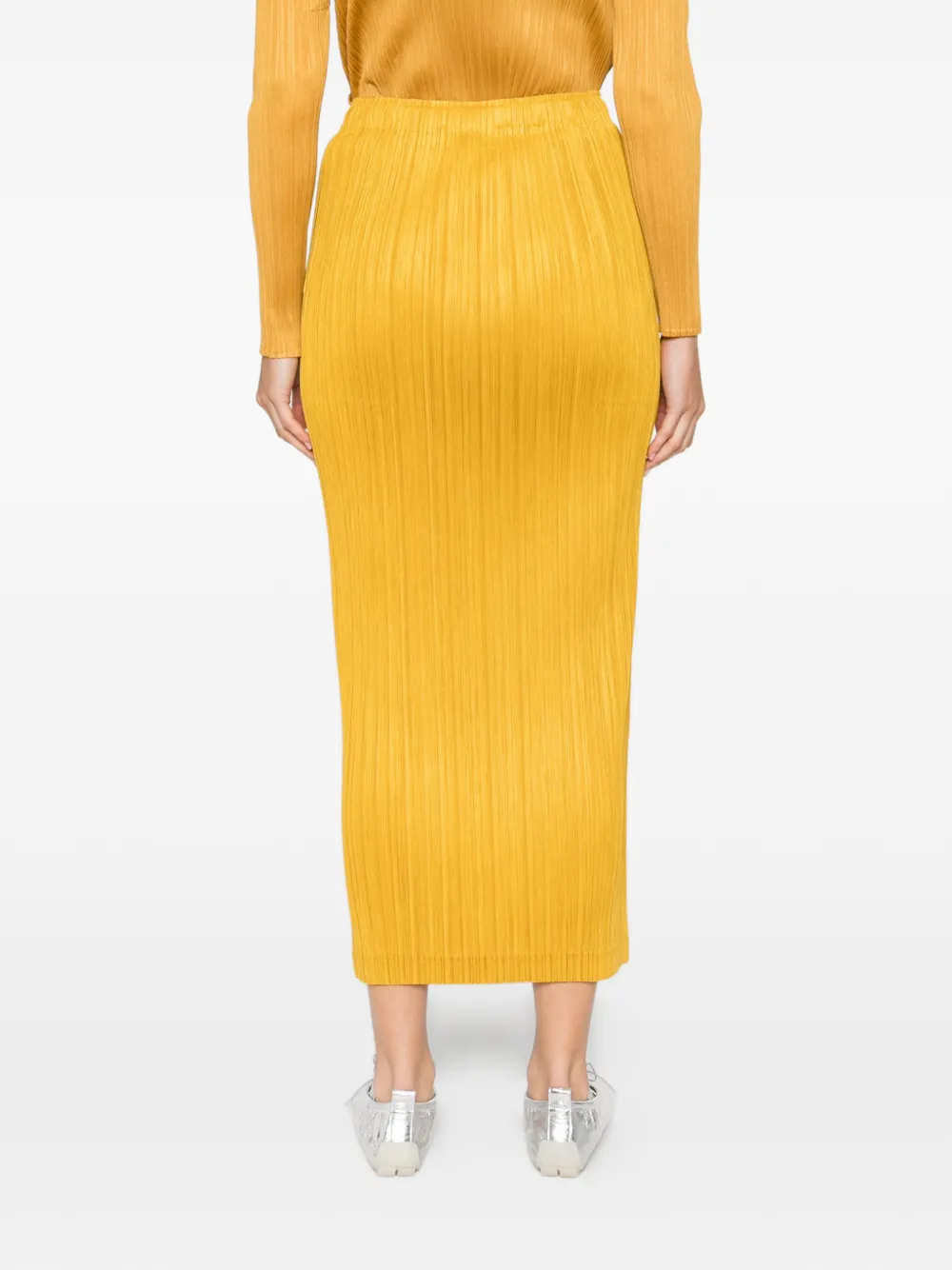 Pleats Please Issey Miyake Maxi-plooirok Geel