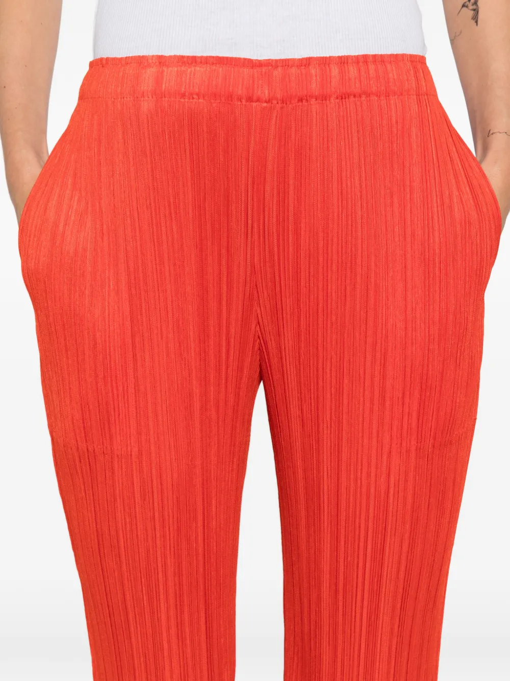 Pleats Please Issey Miyake Straight plooibroek Rood