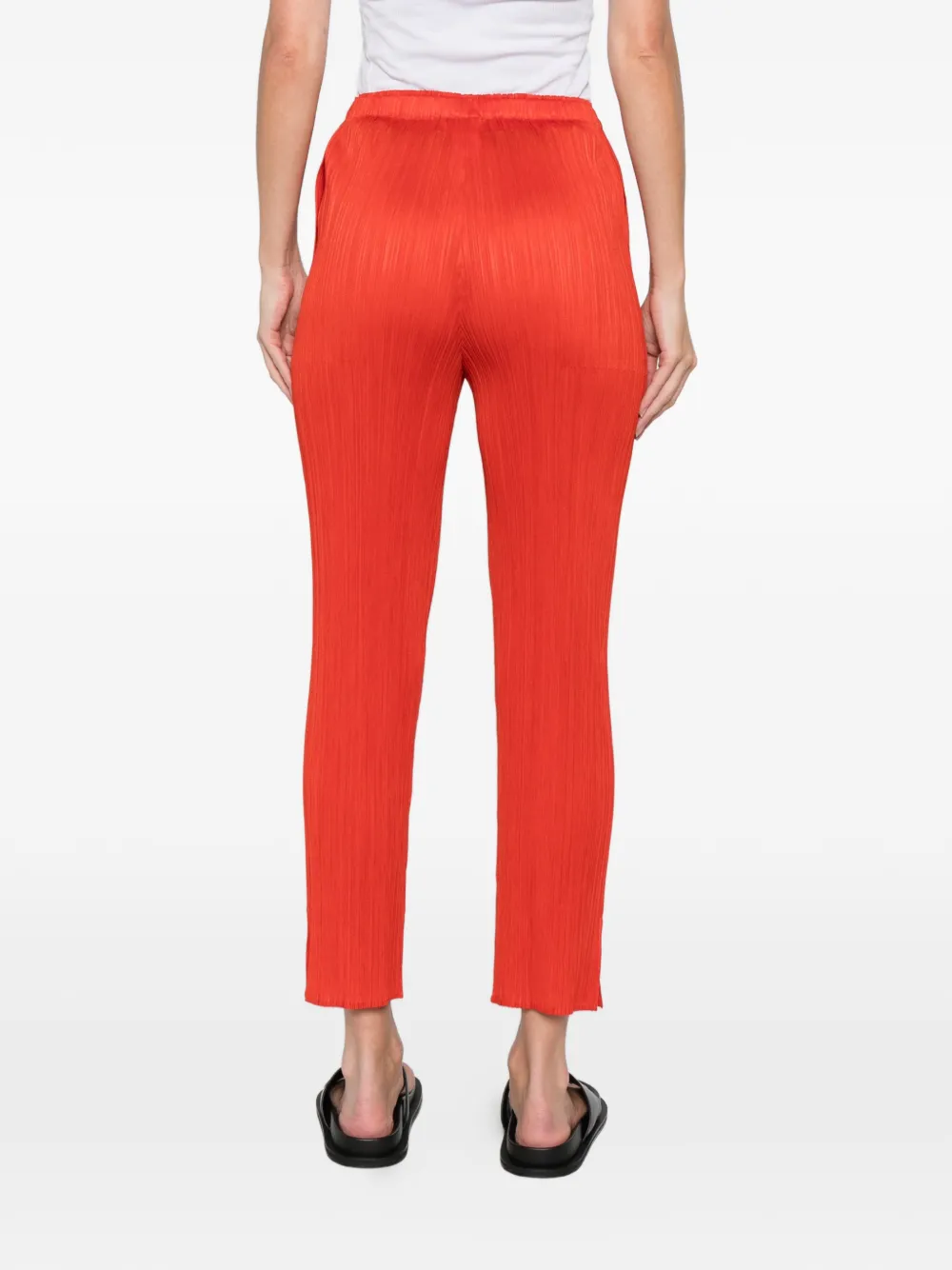 Pleats Please Issey Miyake July geplooide straight broek Rood