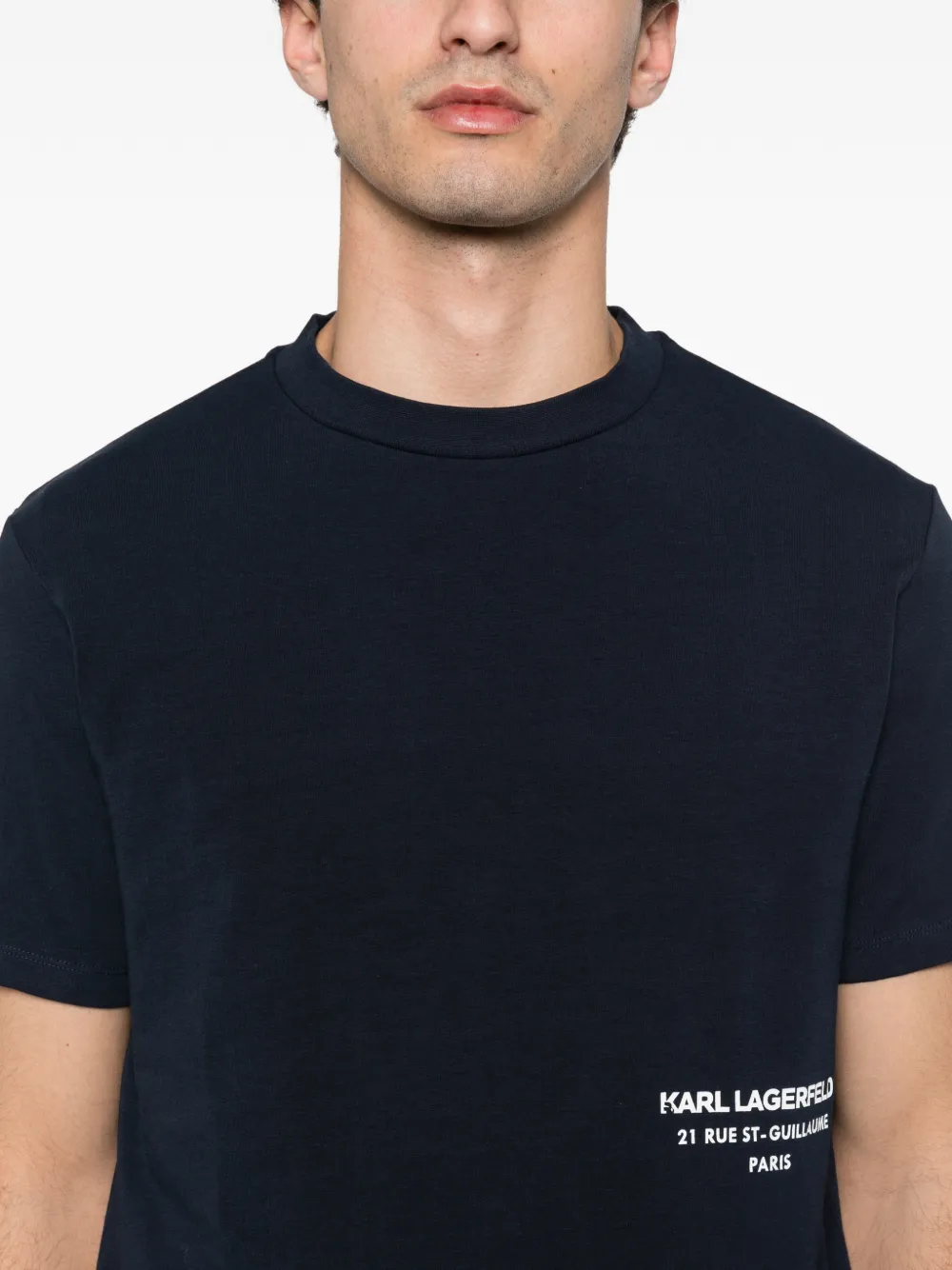 Karl Lagerfeld T-shirt met ronde hals Blauw