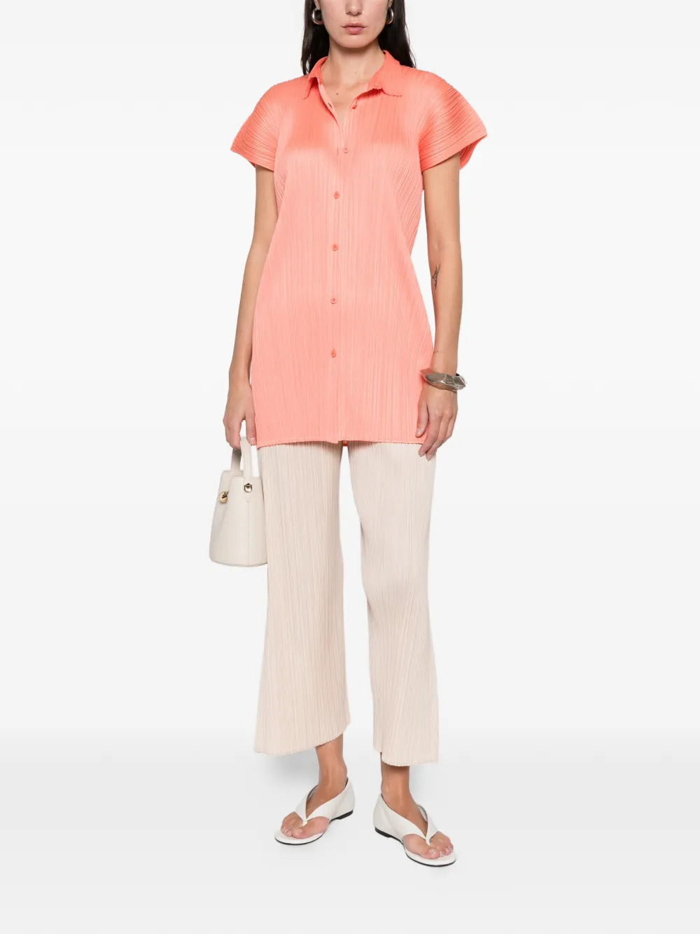 Pleats Please Issey Miyake pleated trousers - Beige