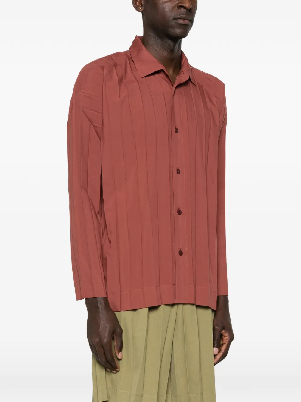 Homme Plissé Issey Miyake pleated shirt - Bruin
