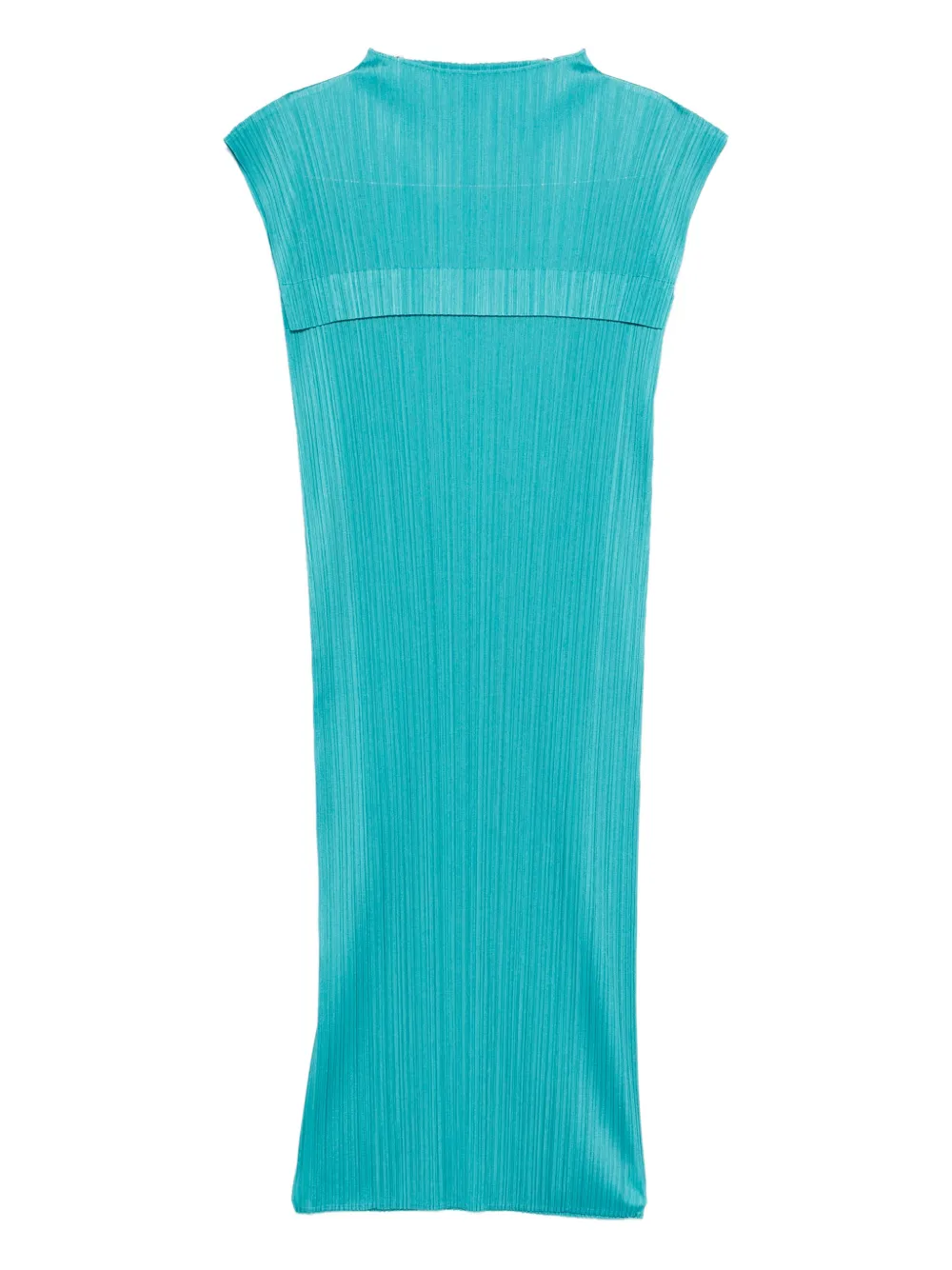 Issey Miyake Pleated Sleeveless Midi Dress In Blue
