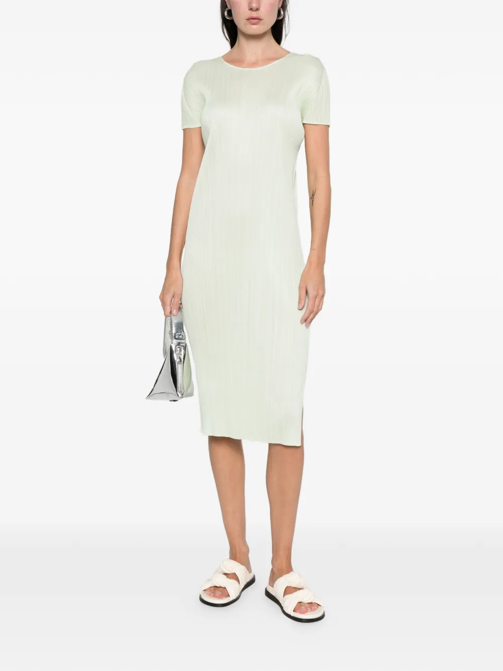 Pleats Please Issey Miyake pleated dress - Groen