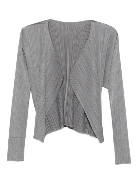 Pleats Please Issey Miyake pleated long-sleeve cardigan