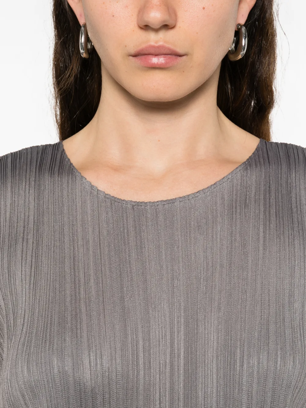 Pleats Please Issey Miyake Geplooide mouwloze midi-jurk Grijs