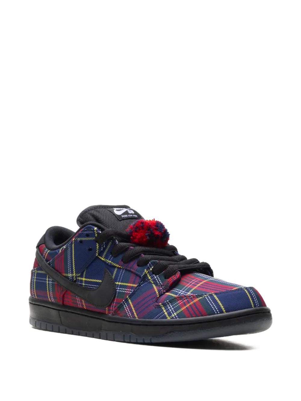 Nike SB Dunk Low-top sneakers met tartan ruit Blauw