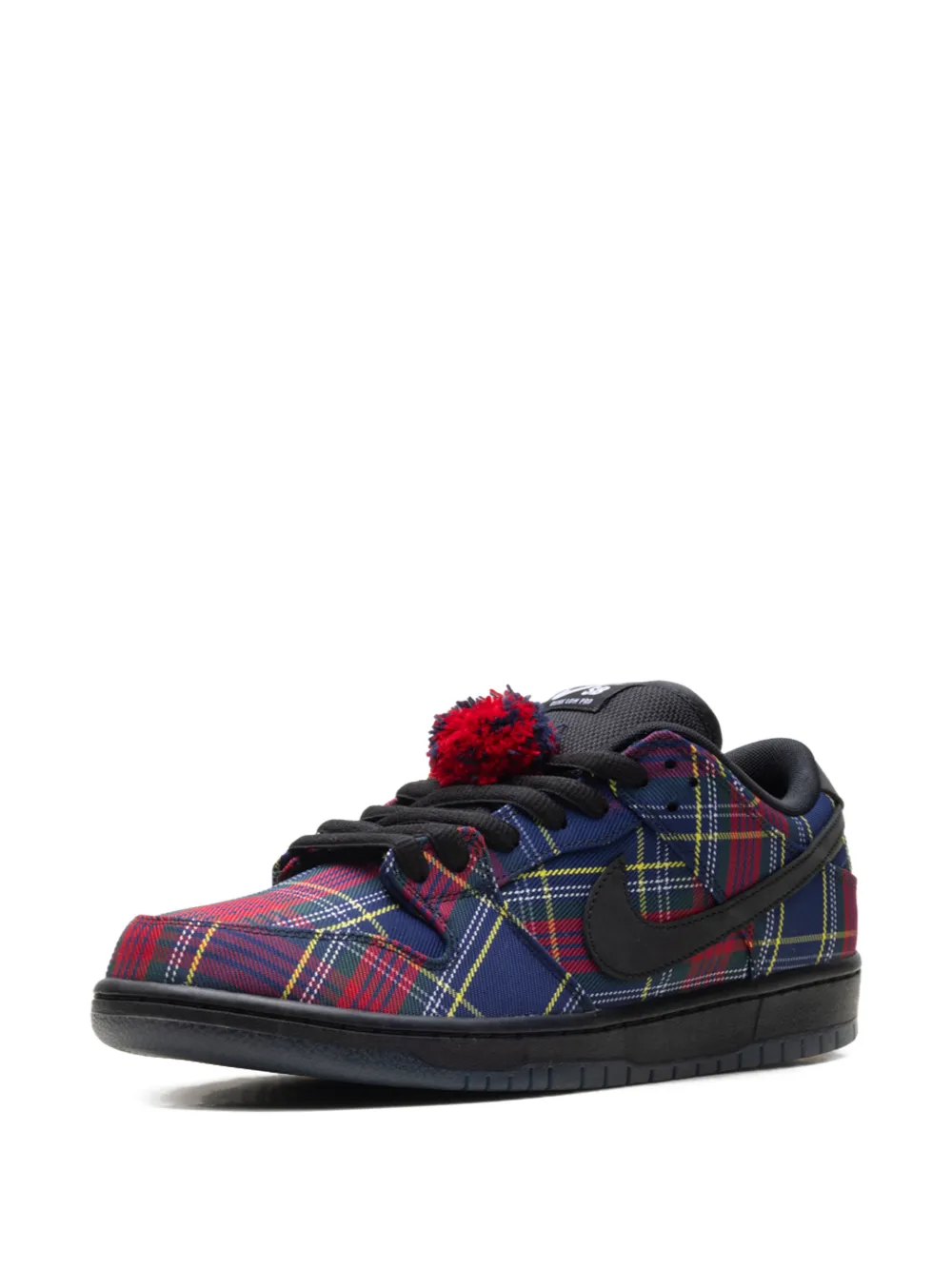 Nike SB Dunk Low-top sneakers met tartan ruit Blauw