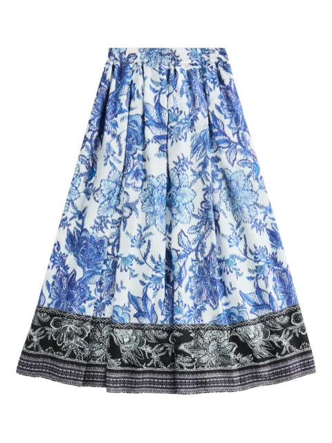 Fay floral-print midi skirt