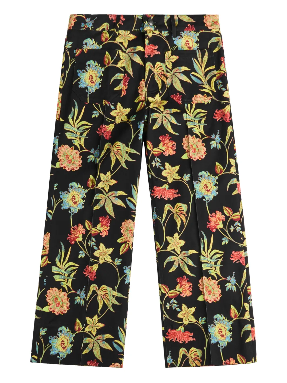 Fay Pantaloni a fiori - Nero