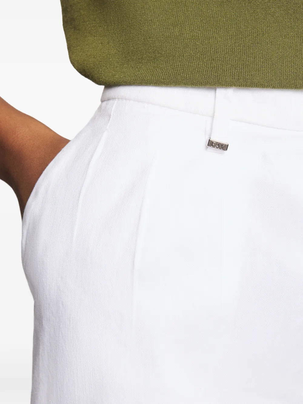 Fay Geplooide shorts Wit