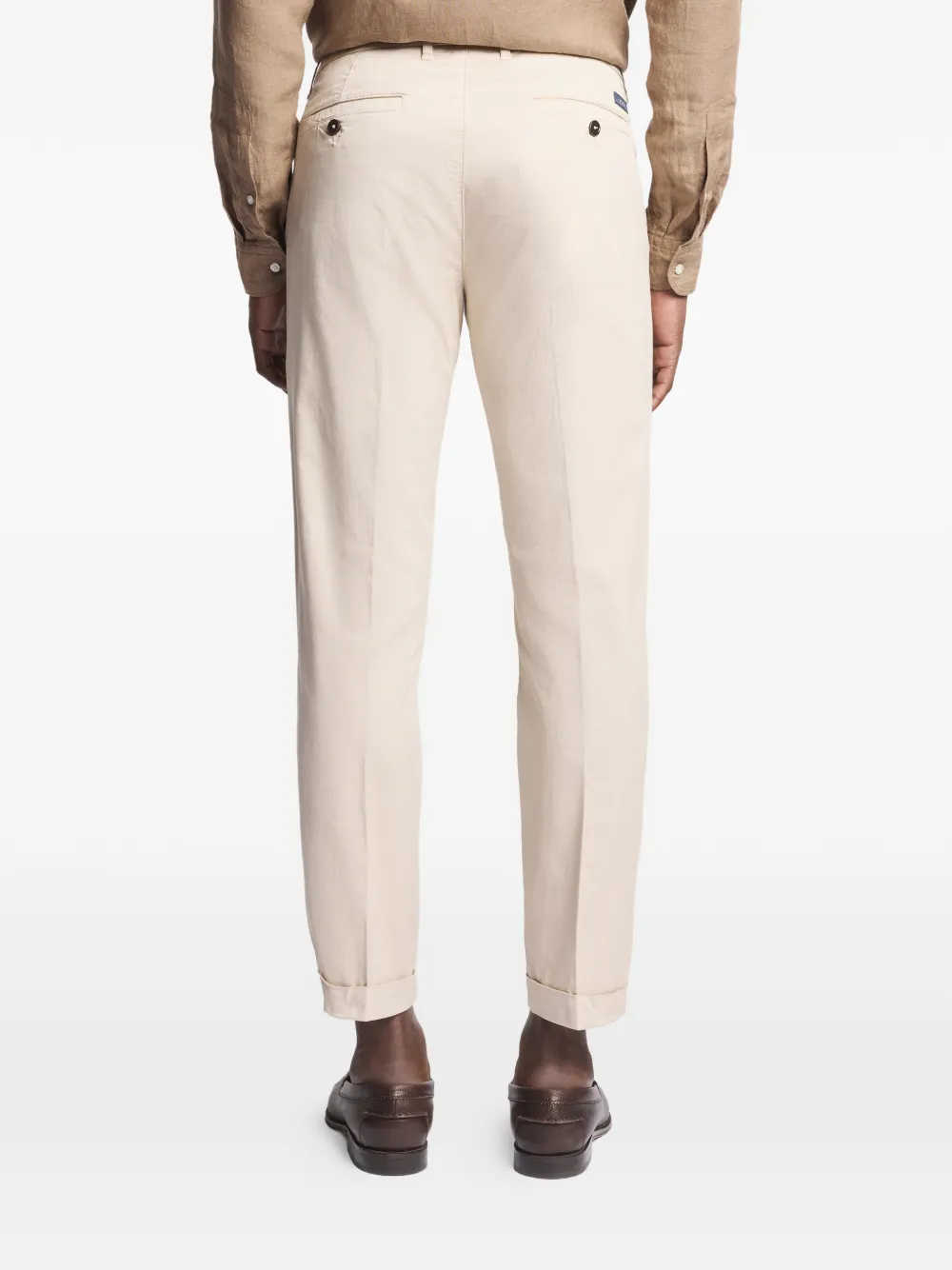 Fay Capri klassieke broek met opgerolde afwerking Beige