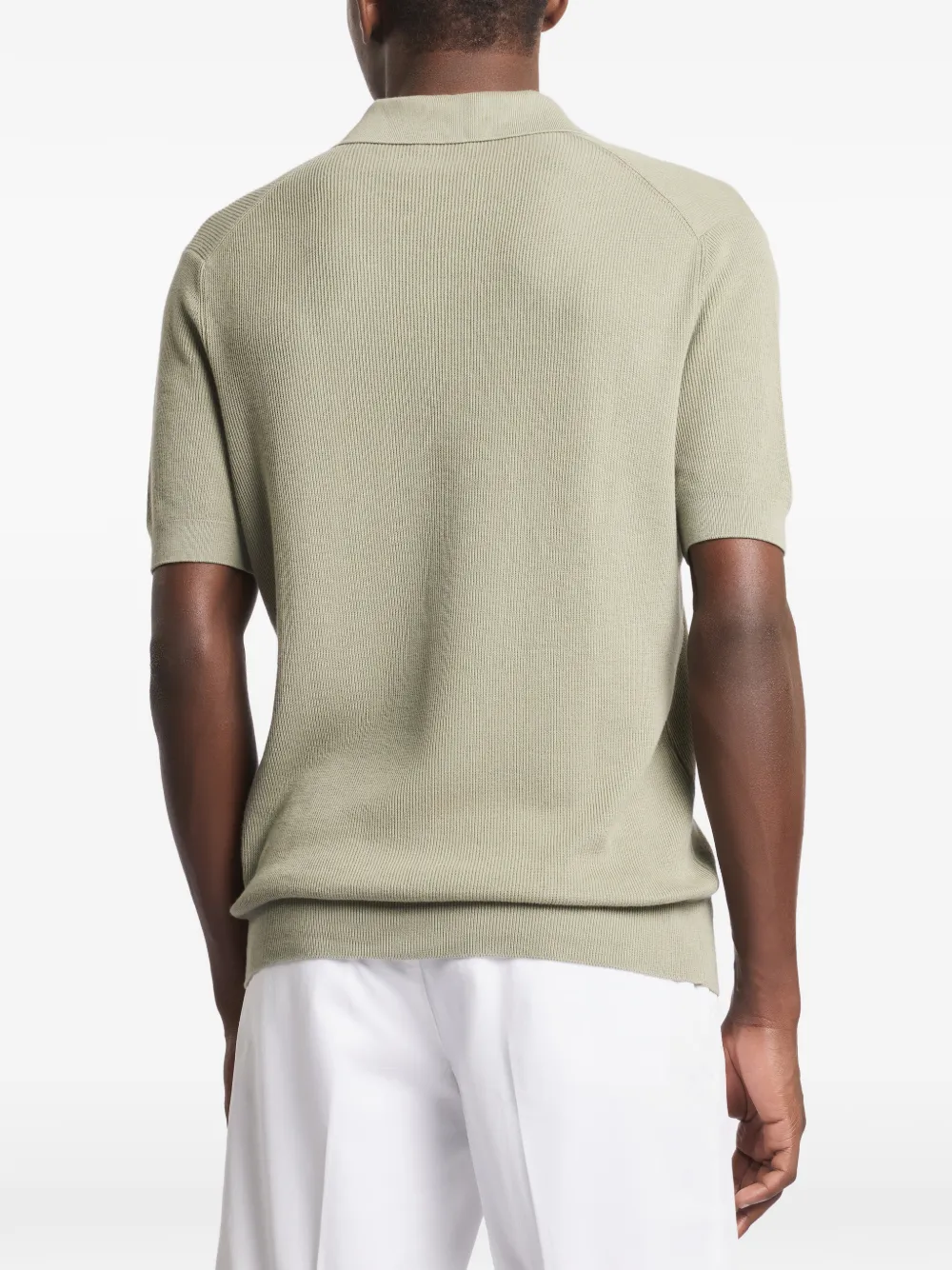 Ribbed Collar V-Neck T-Shirt