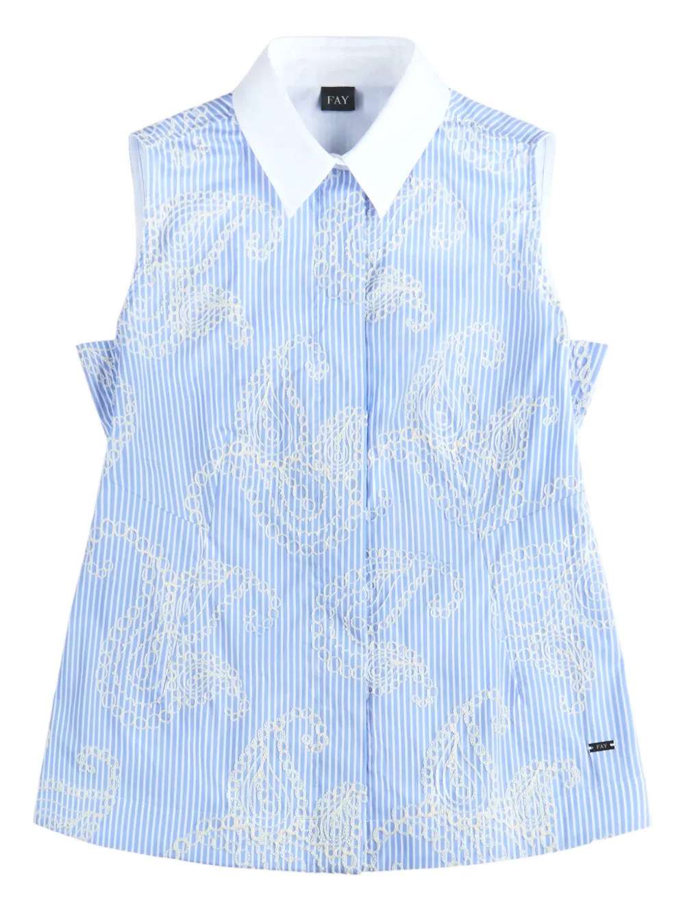 Fay Camicia smanicata a righe - Blu