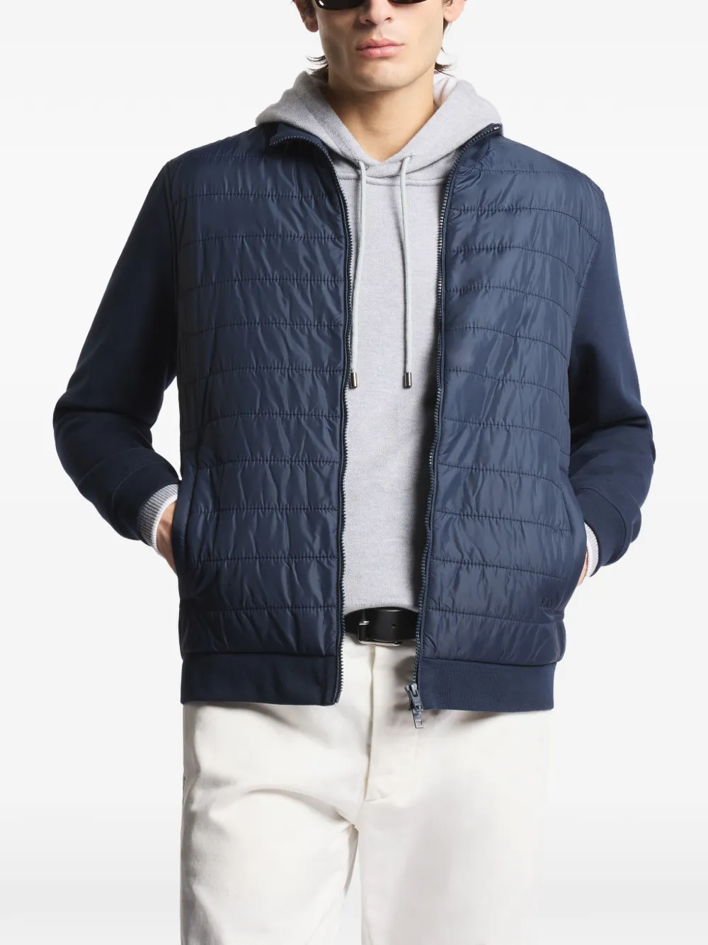 Fay Gevoerd bomberjack met rits Blauw