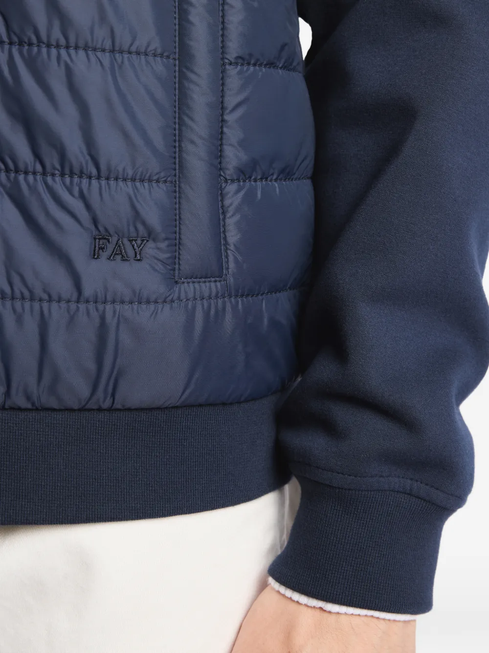 Fay Gevoerd bomberjack met rits Blauw