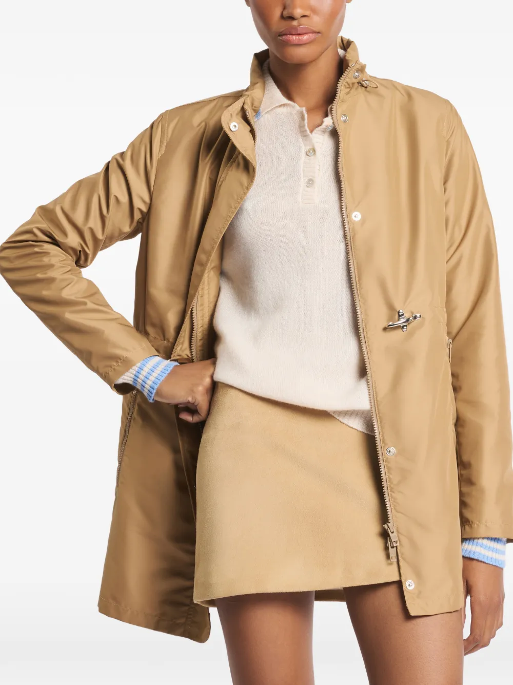 Fay Zipped Parka Coat - Neutrals 