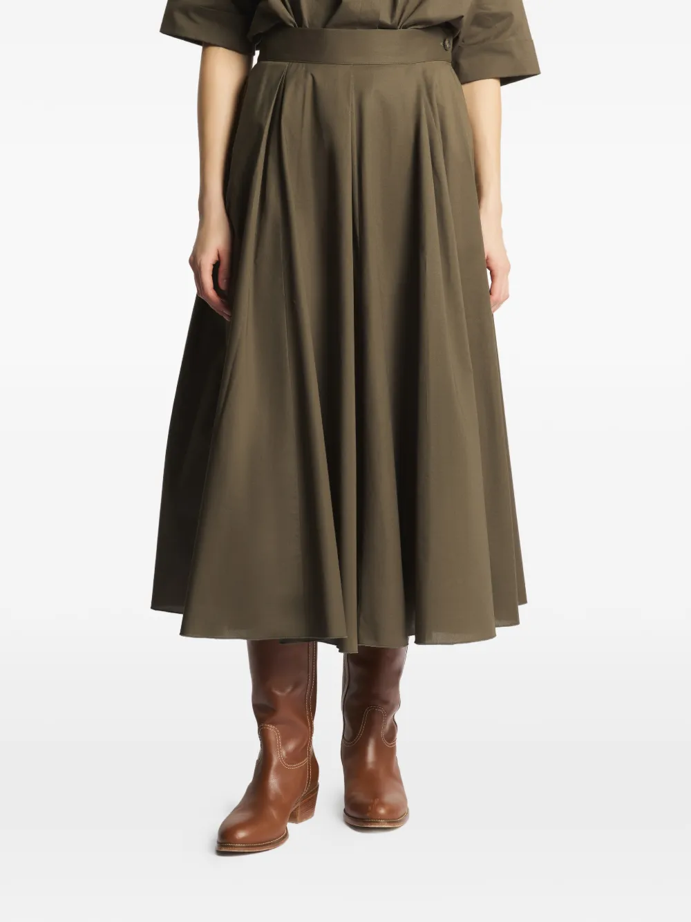  Fay Pleated Midi Skirt - Green 
