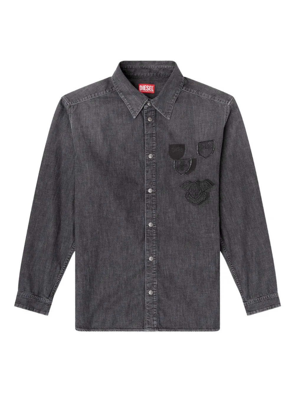 Diesel D-Simply-S15 appliqué denim shirt - Grigio