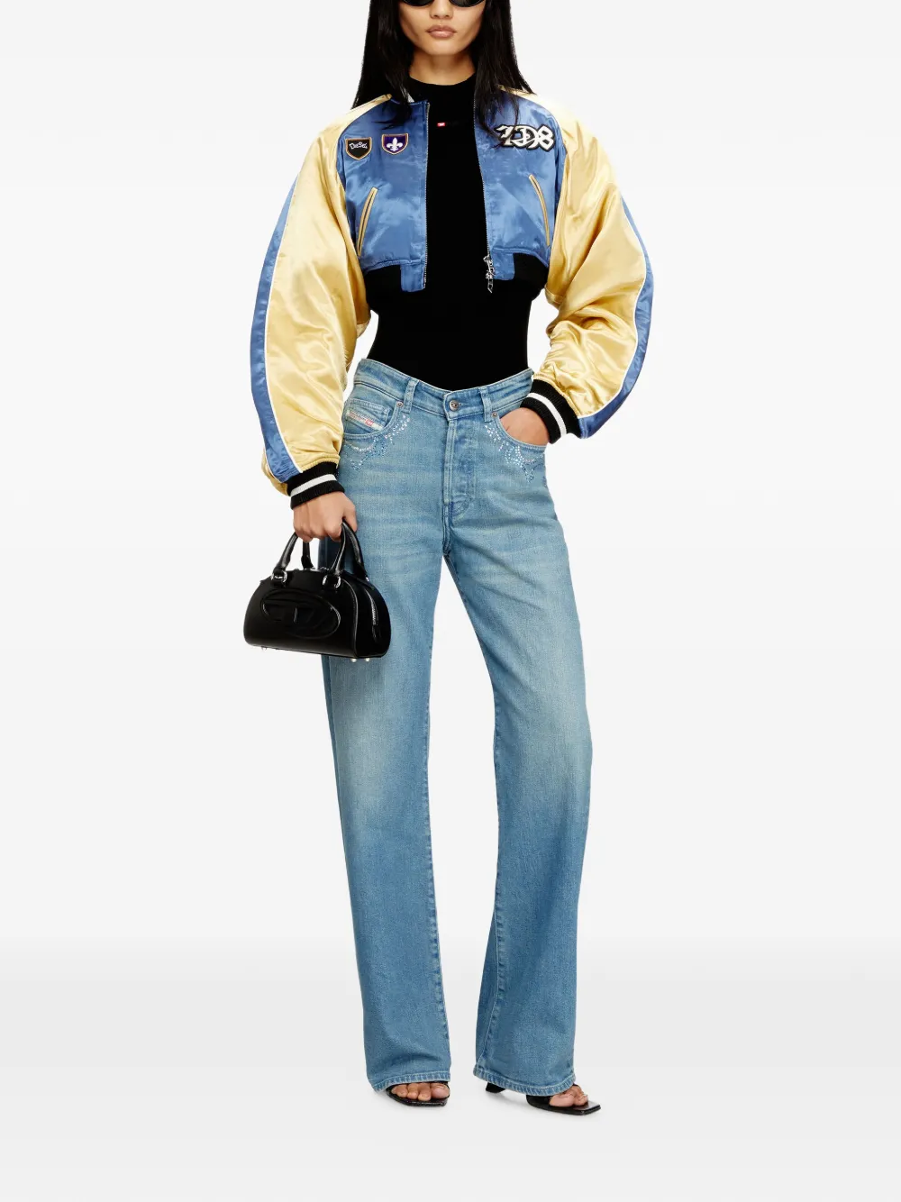  Diesel G-ospel-cp Appliqué Bomber Jacket - Blue 