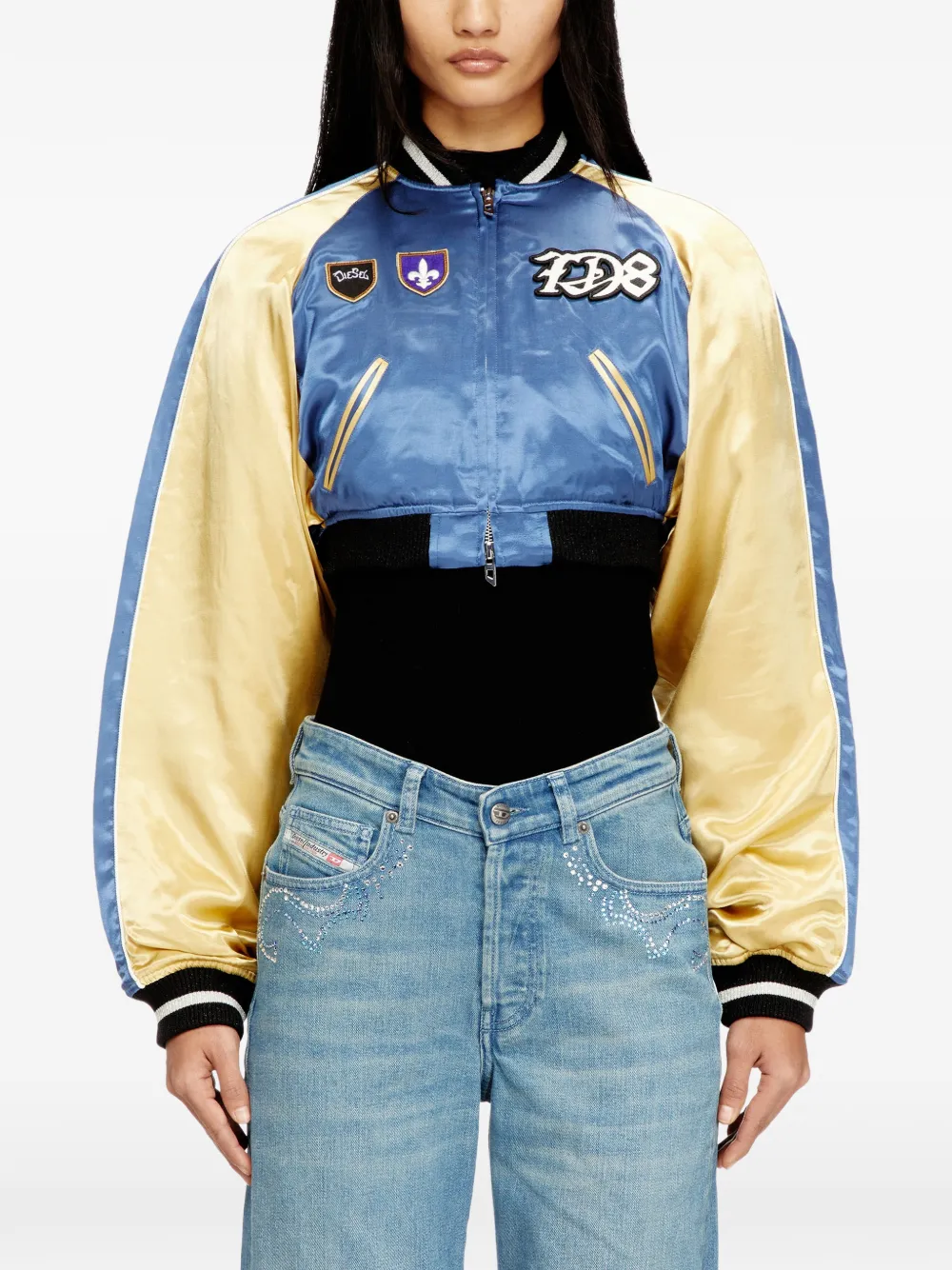  Diesel G-ospel-cp Appliqué Bomber Jacket - Blue 