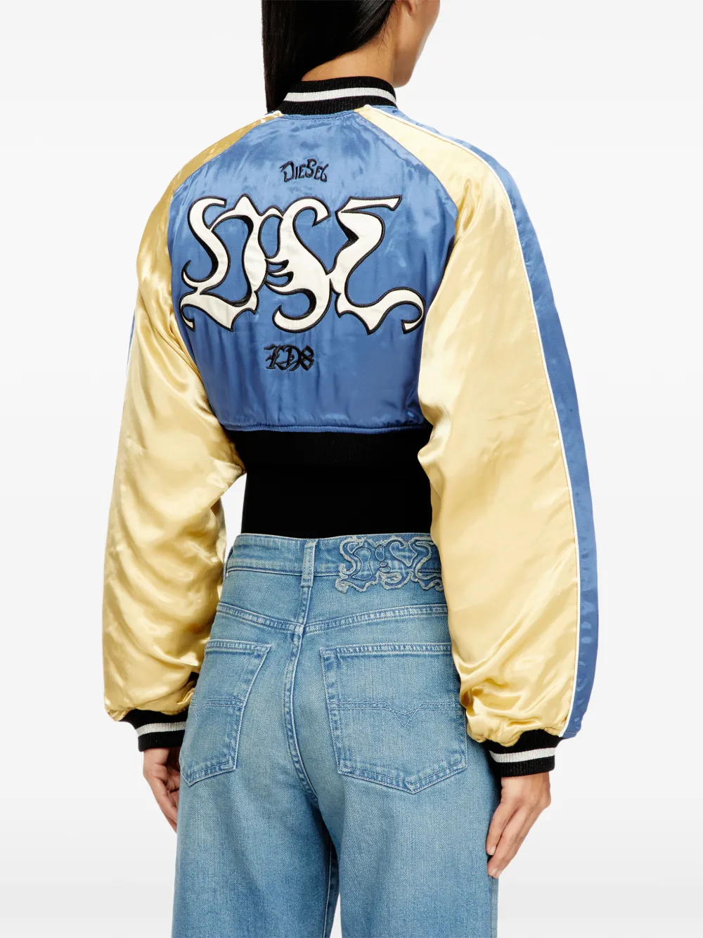 Diesel G-OSPEL-CP bomberjack met applicatie Blauw