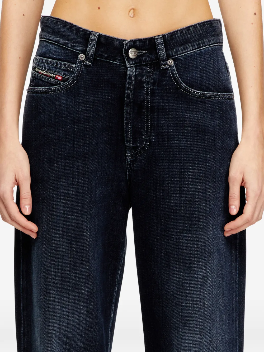 Diesel 1971 D-sent-s1 Shaded Embroidered Jeans In Blue