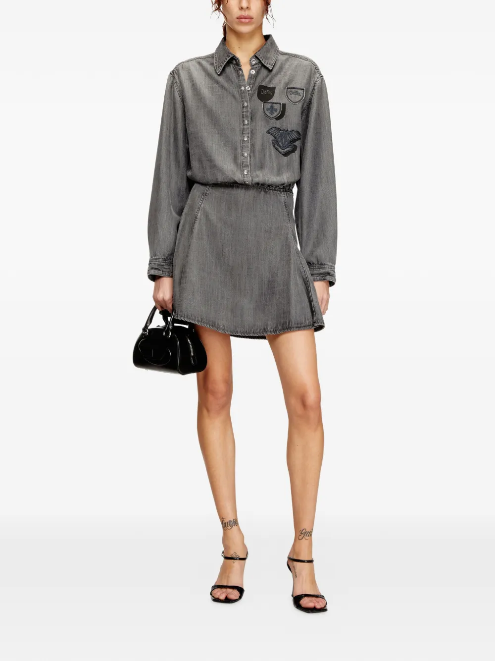 Diesel De-Drevia-S patch mini dress - Grijs