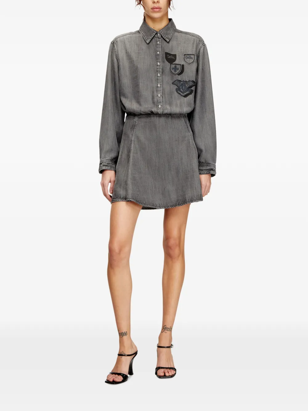 Diesel Mini-jurk met patch-detail Grijs