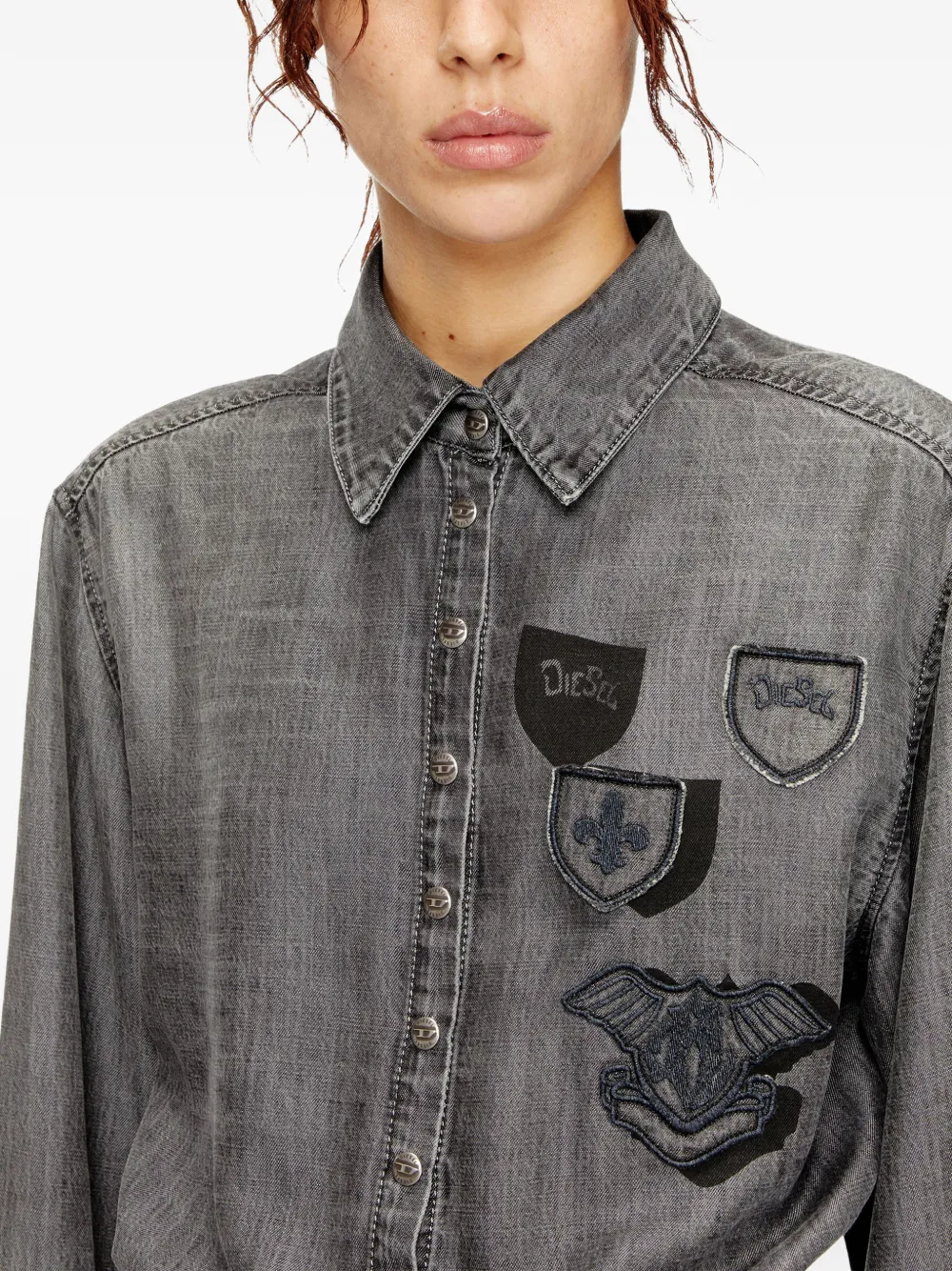 Diesel Mini-jurk met patch-detail Grijs