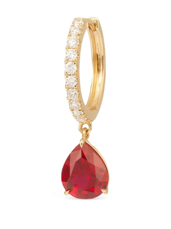 Persée 18CT Yellow Gold Iris Ruby and Diamond Single Earring