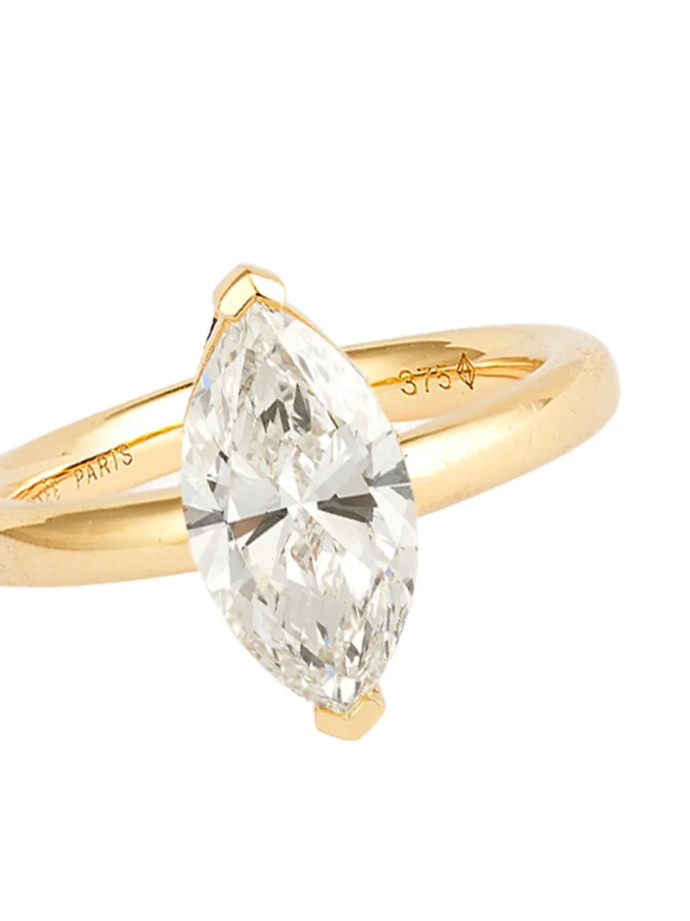  Persée 9k Yellow Gold Marquise Diamond Ring 