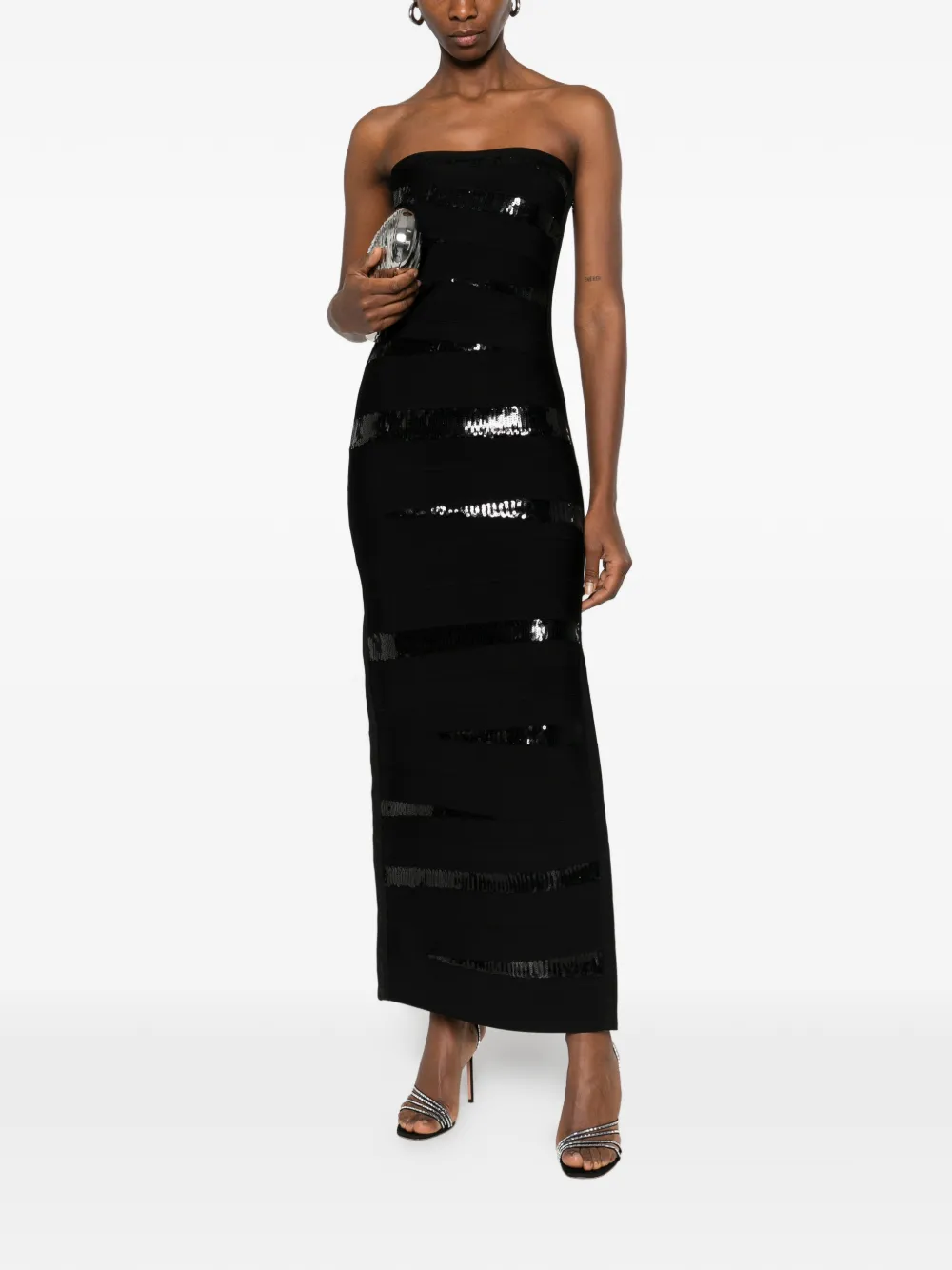 Herve Leger Chiara Gown sequin-embellished midi dress - Zwart
