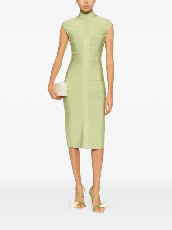 green emerald velvet dress Casual Chic Style Long Sleeve Ribbed Knit Midi Dress