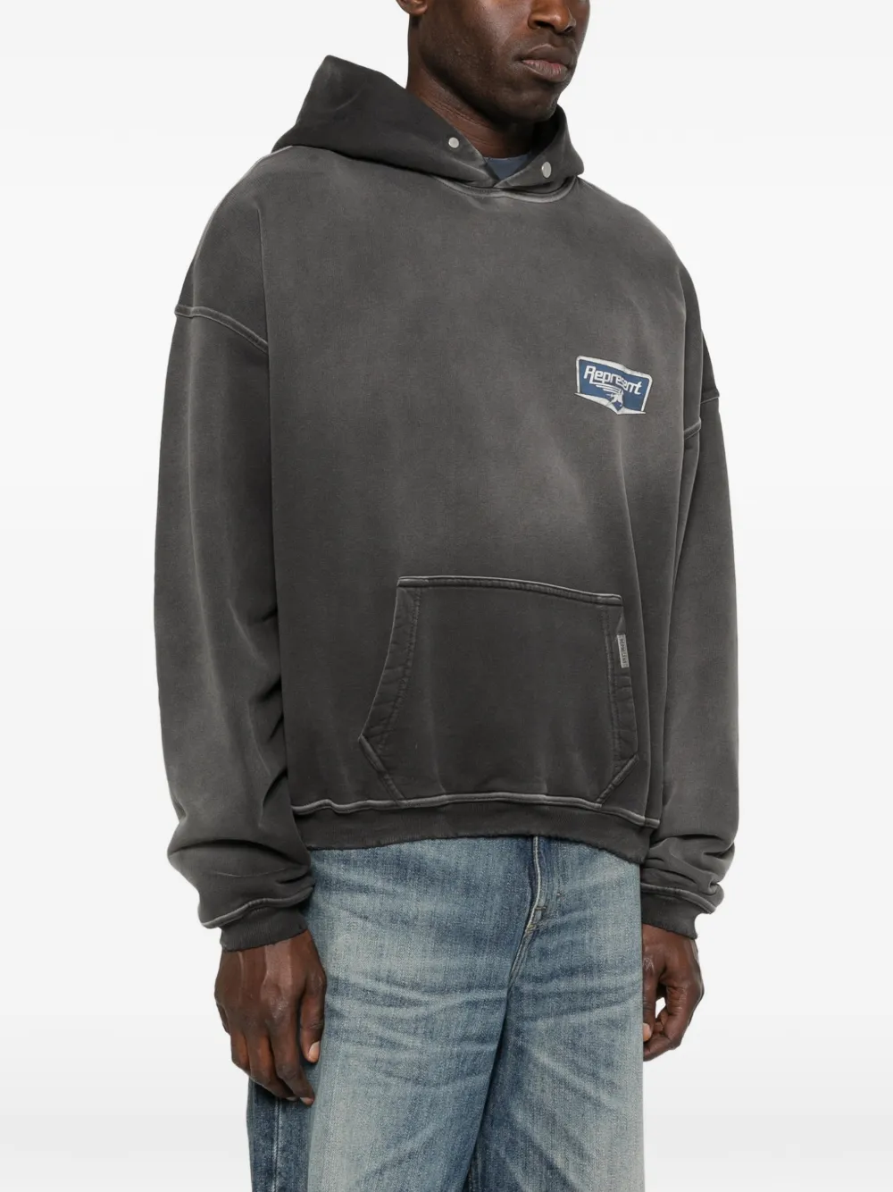 Represent Hoodie met logoprint Zwart