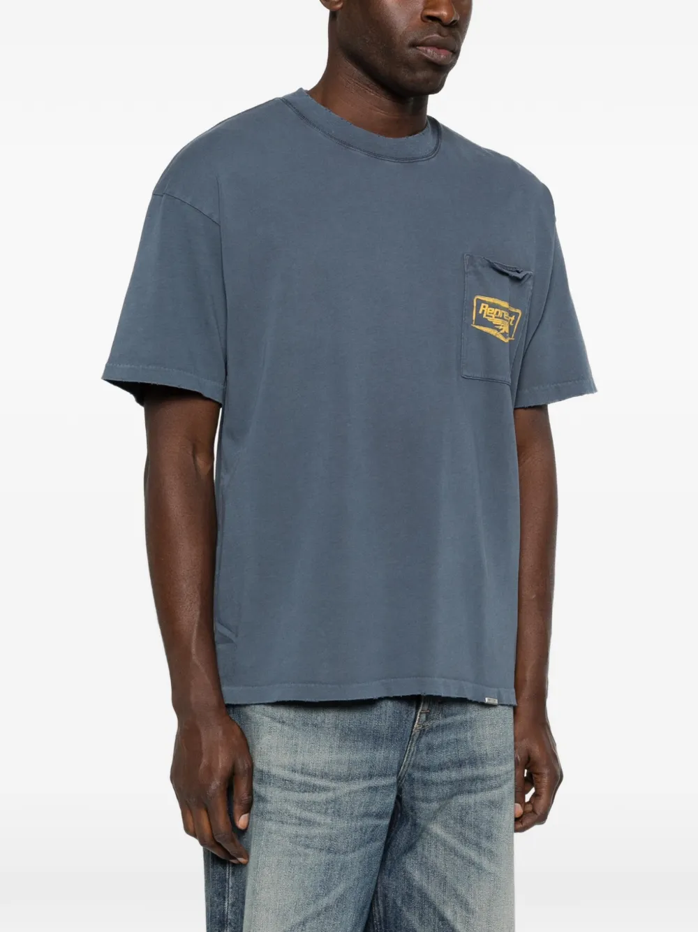 Represent Nothing Faster T-shirt met logoprint Blauw