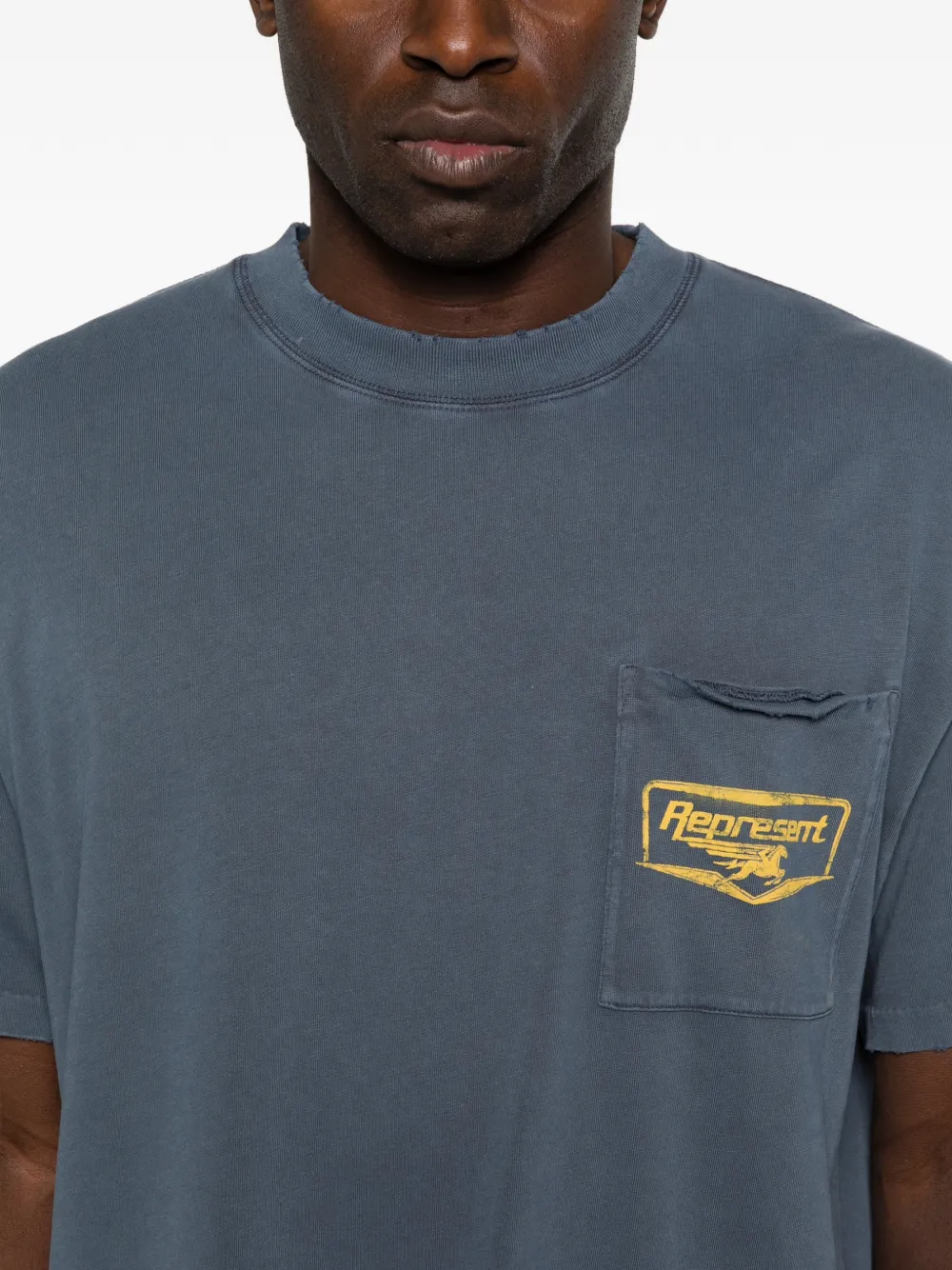 Represent Nothing Faster T-shirt met logoprint Blauw