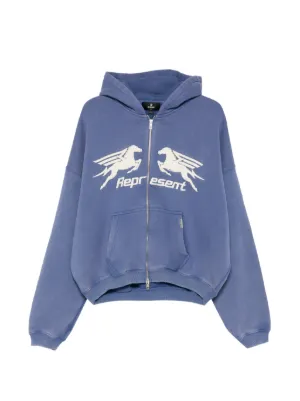 Enfants Riches Déprimés Patchwork zip-up Hoodie | Blue | FARFETCH