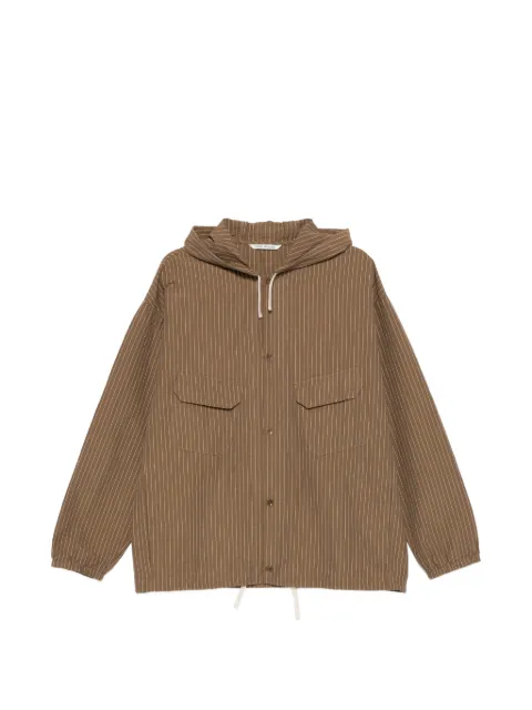 A Kind of Guise stripe-pattern hooded shirt jacket