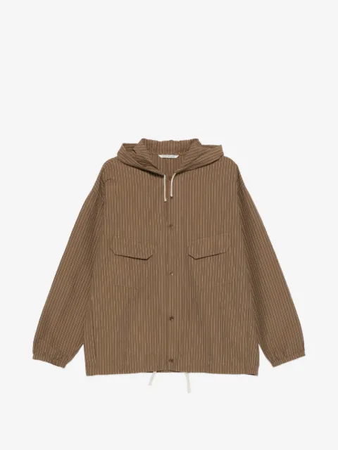 A Kind of Guise stripe-pattern hooded shirt jacket