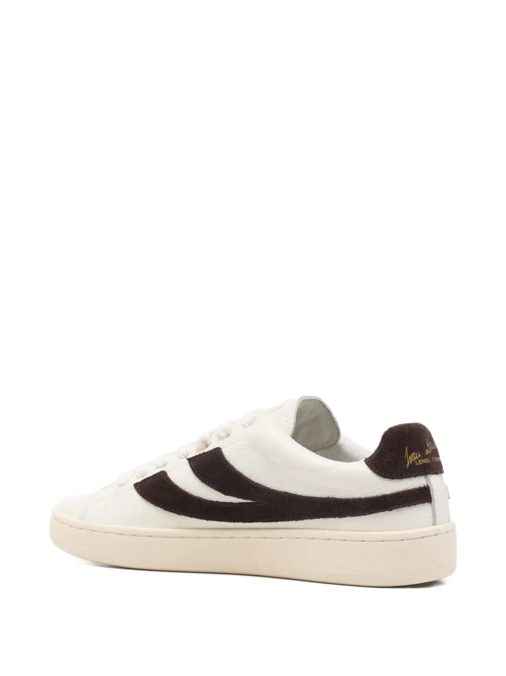 Superga leather stripe-detail sneakers Wit
