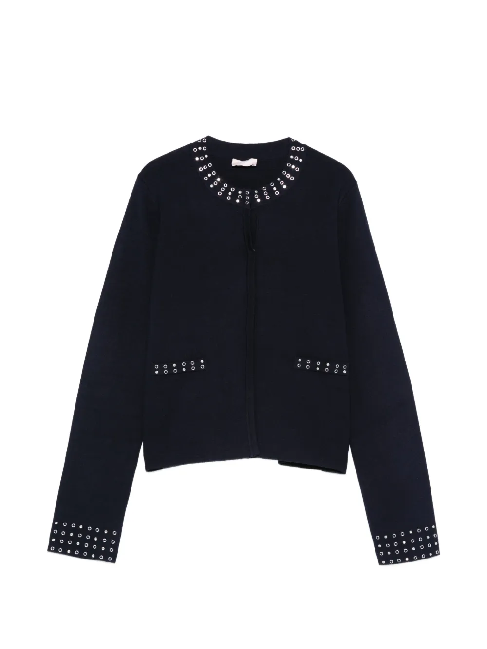 Liu •jo Embellished Cardigan In Blue