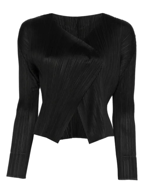 Pleats Please Issey Miyake pleated long-sleeve cardigan