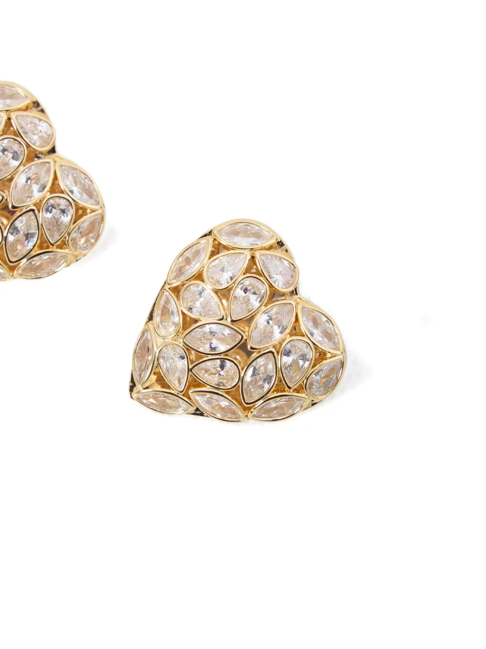 Self-Portrait embellished-heart earrings - Goud