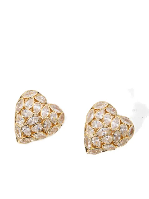 Self-Portrait embellished-heart earrings